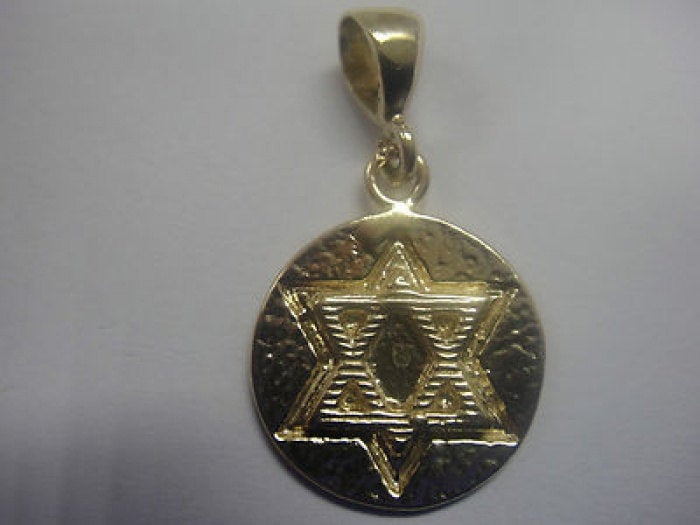 Special David Star Pendant, 14K Yellow Gold Pendant Judaica image 1
