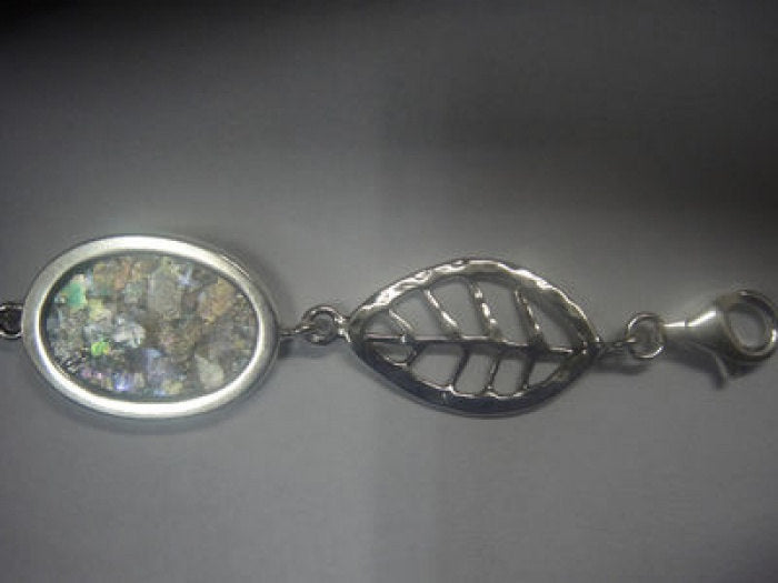 Beautiful 925 Sterling Silver Bracelet, Ancient Roman Glass Bracelet, Unique Jewelry image 2