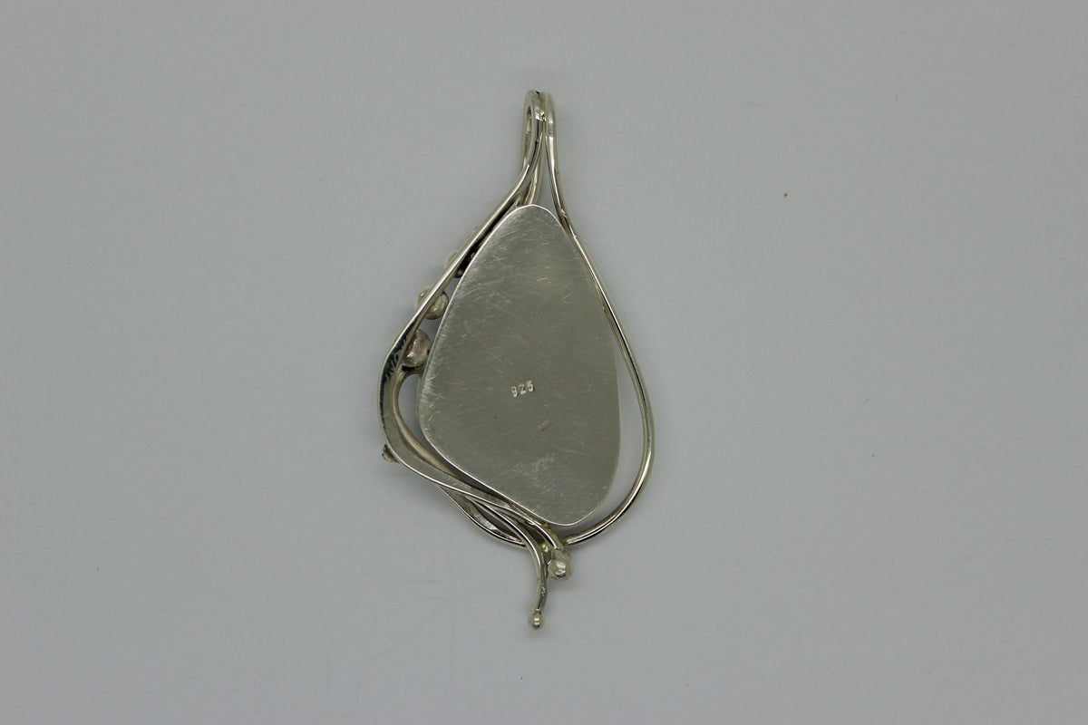 Interesting 925 sterling silver pendant Antique Roman Glass pendant One of A kind Unique jewelry Special and rare glass colors image 1