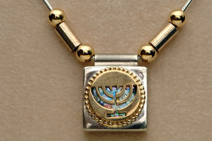 Great 925 Sterling Silver & 14k gold Ancient Roman Glass necklaces-Unique Jewelry image 0