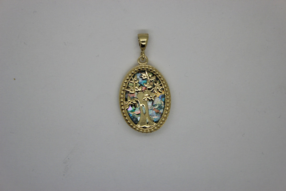 Great 14k gold Ancient Roman Glass Tree Of Life Pendant-Unique Jewelry image 2
