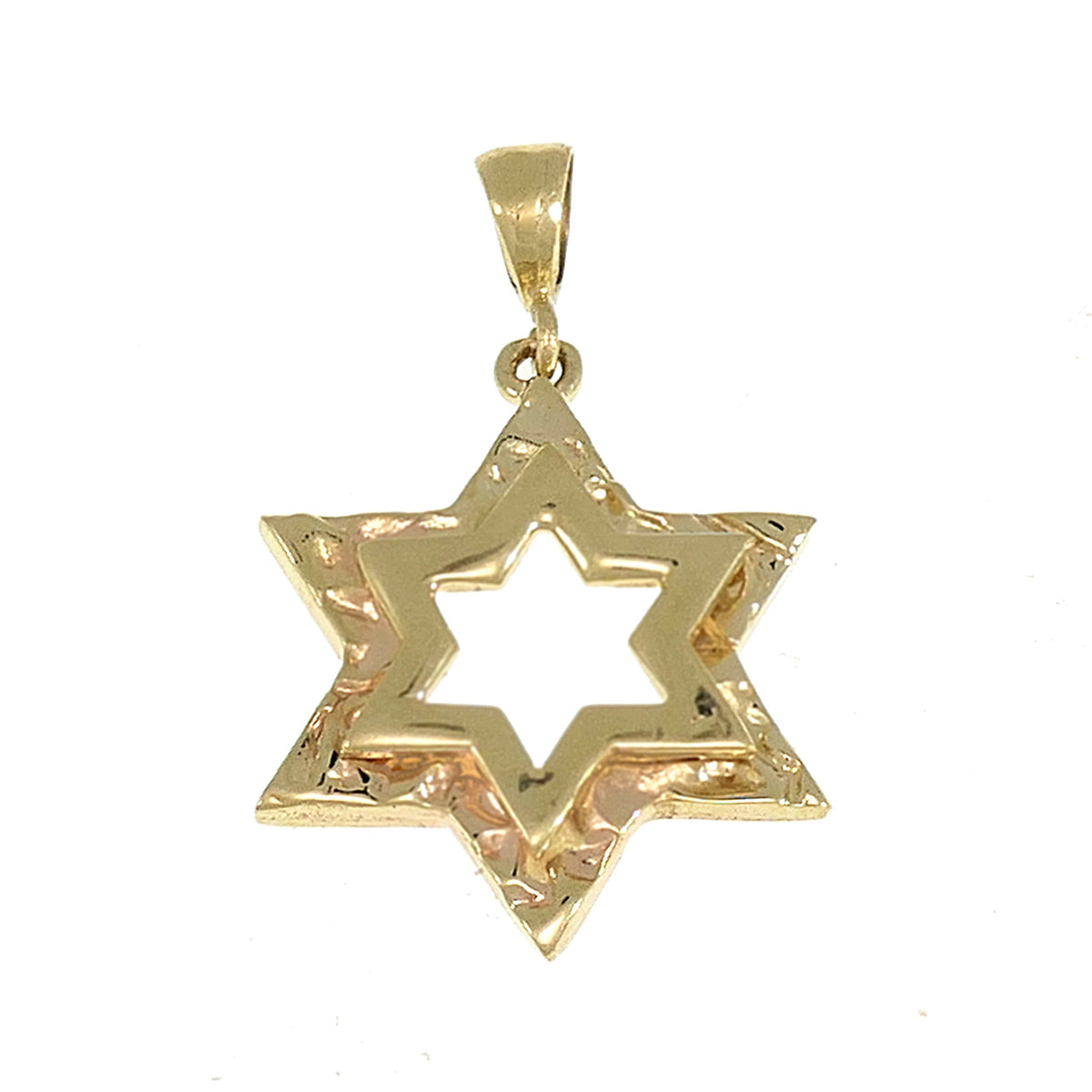 Beautiful David Star Pendant, 14K Yellow Gold Pendant,  Judaica image 0