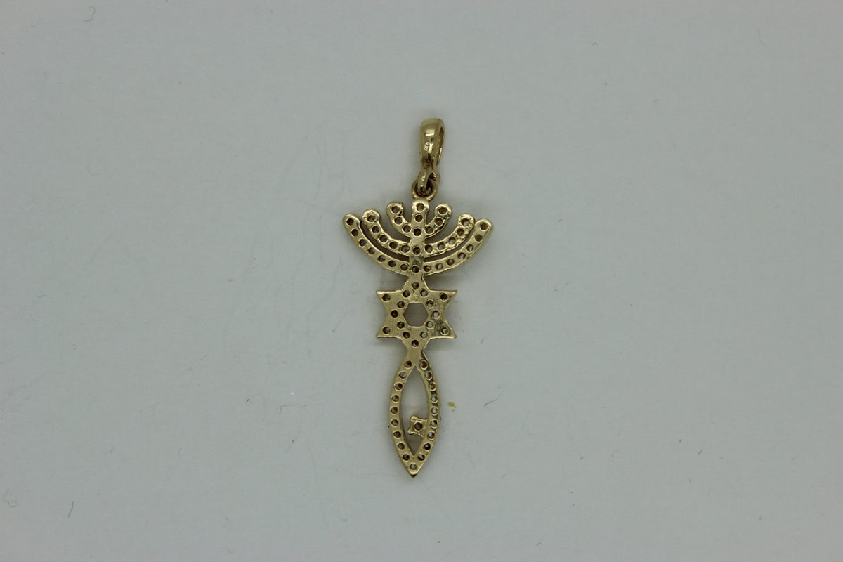great 14k gold pendant grafted-in with cubic zirconia image 1