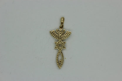 great 14k gold pendant grafted-in with cubic zirconia image 1