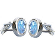 Stylish 925 Sterling Silver Cuff Links, Authentic Roman Glass Cuff Links, Roman Glass Jewelry, Man Jewelry image 0