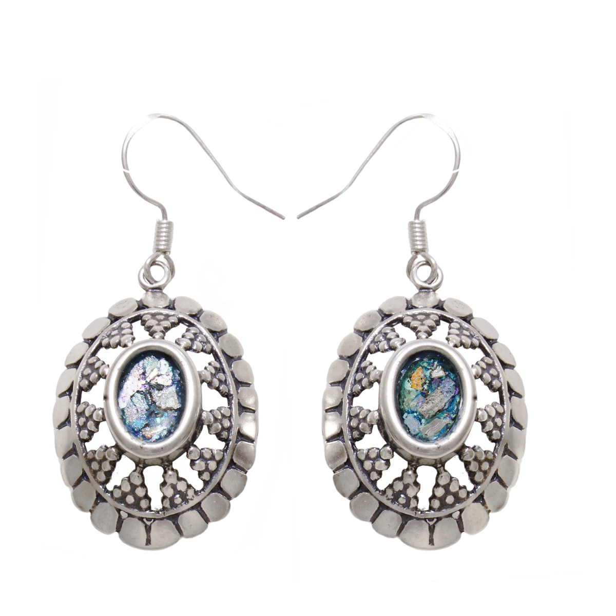 925 Sterling Silver Earrings, Ancient Roman Glass Earrings, Ornament Unique Jewelry image 0