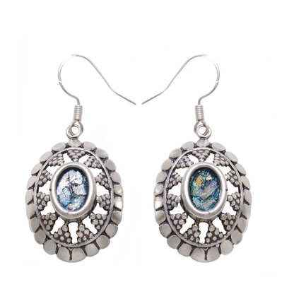 925 Sterling Silver Earrings, Ancient Roman Glass Earrings, Ornament Unique Jewelry image 0