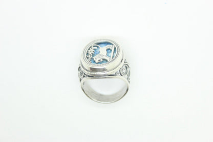 Beautiful 925 Sterling Silver Ring, Ancient Roman Glass Ring, Lion Of Judah, Roman Glass Jewelry, OOAK image 2