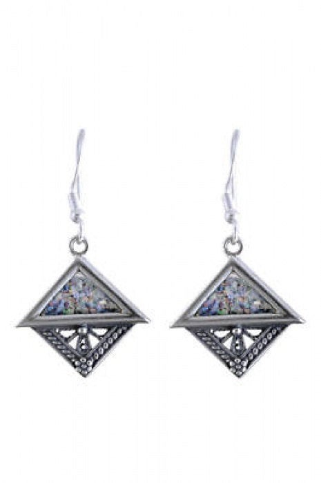 Ancient Roman Glass Earrings, Dangle 925 Sterling Silver Earrings, Unique Jewelry image 0