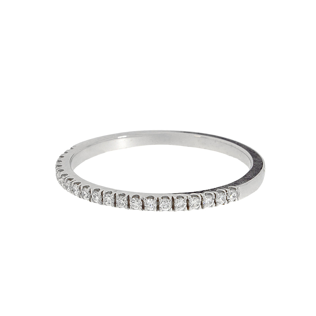 14K Solid White Gold Engagement Ring Natural Diamond 0.15 Carat image 0