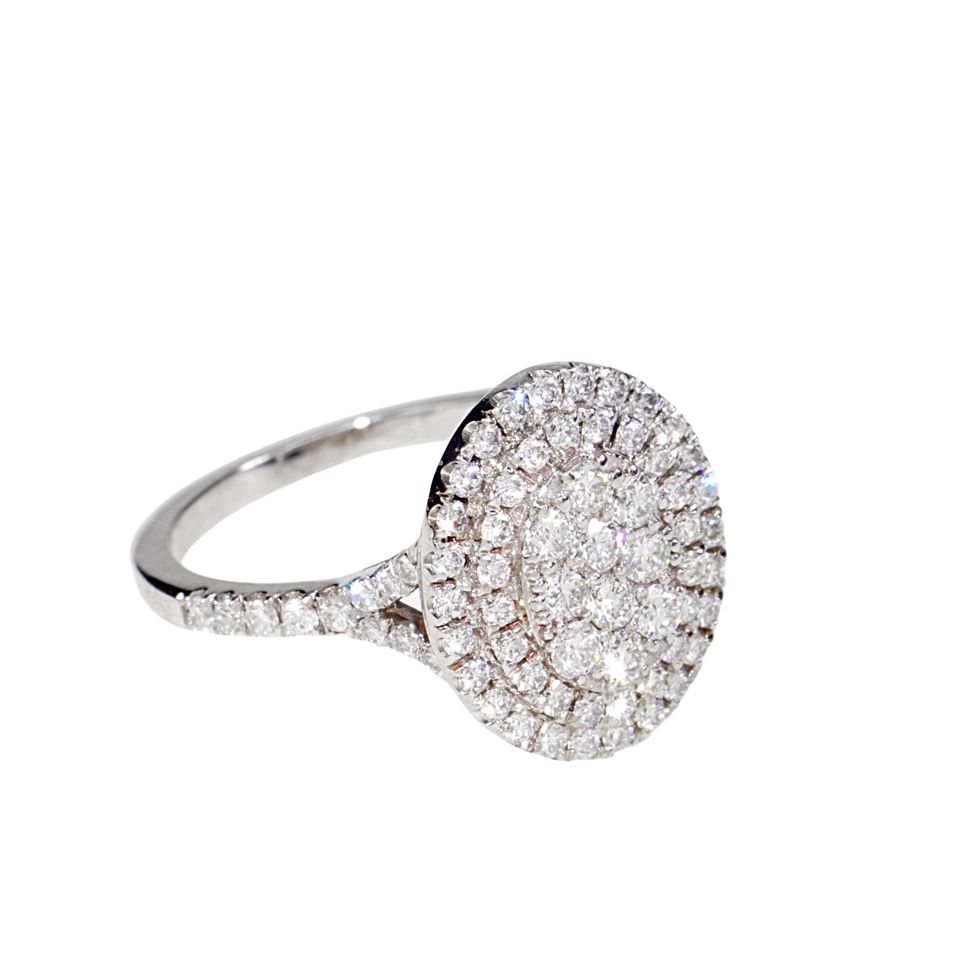 14K Solid White Gold Engagement Ring Natural Diamond 1.00 Carat image 1
