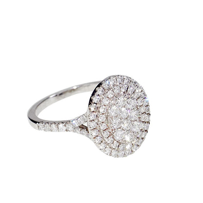 14K Solid White Gold Engagement Ring Natural Diamond 1.00 Carat image 1
