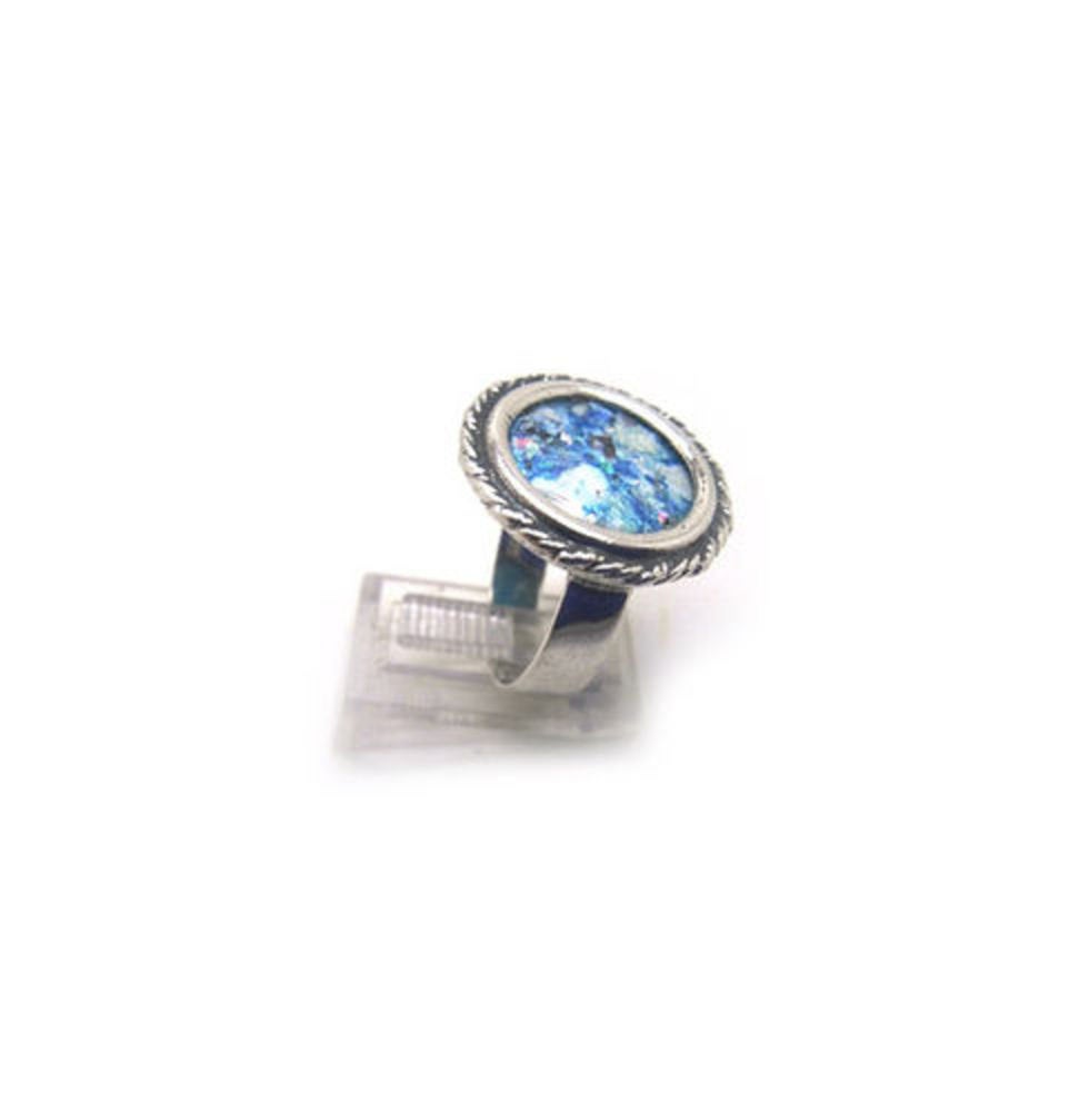 OOAK 925 Sterling Silver Ring, Authentic Roman Glass Ring, Custom image 0