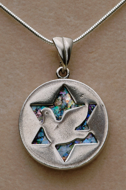 Great 925 Sterling Silver Ancient Roman Glass Pendant-Unique Jewelry image 0
