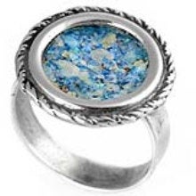 OOAK 925 Sterling Silver Ring, Authentic Roman Glass Ring, Unique Jewelry image 0