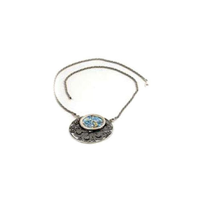 Roman Glass Necklace, Woman Choker, 925 Sterling Silver Necklace, Unique Jewelry, Original Gift image 1