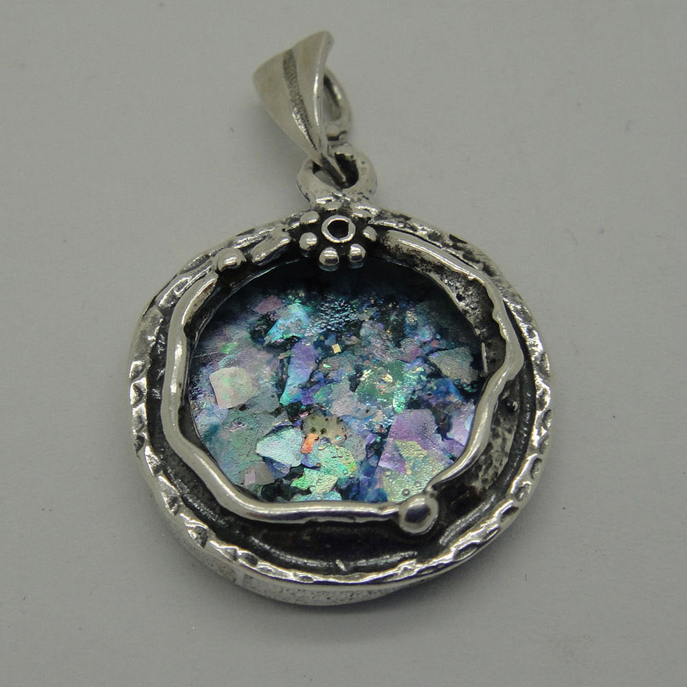Beautiful Woman Pendant, 925 Sterling Silver Pendant, Ancient Roman Glass Pendant, Roman Glass Jewelry image 0