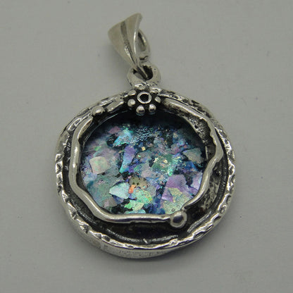Beautiful Woman Pendant, 925 Sterling Silver Pendant, Ancient Roman Glass Pendant, Roman Glass Jewelry image 0