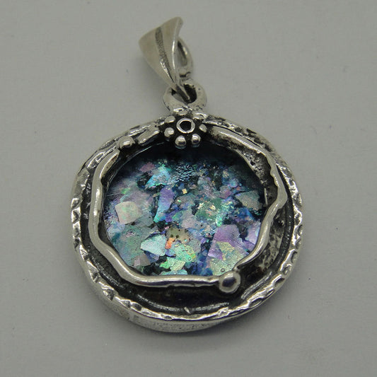 Beautiful Woman Pendant, 925 Sterling Silver Pendant, Ancient Roman Glass Pendant, Roman Glass Jewelry image 0