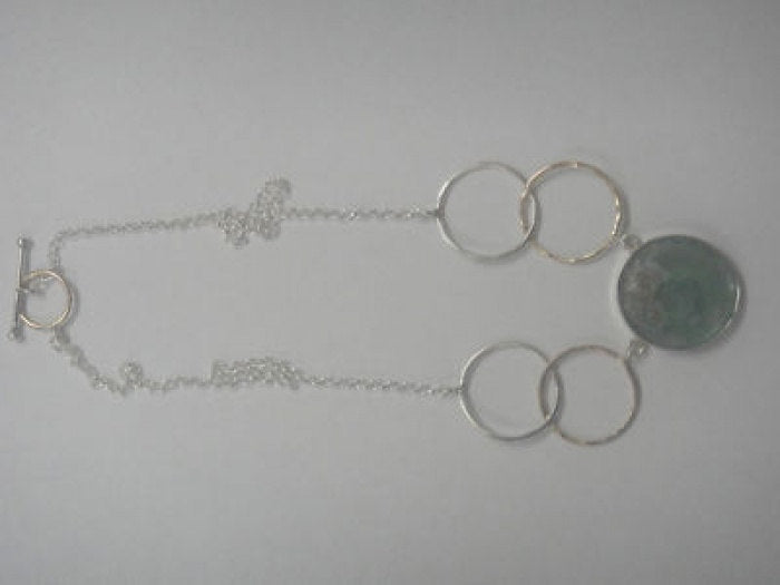 Ladies Ancient Roman Glass Necklace, 925 Sterling Silver Necklace,  Gold Filled, Unique Jewelry image 0