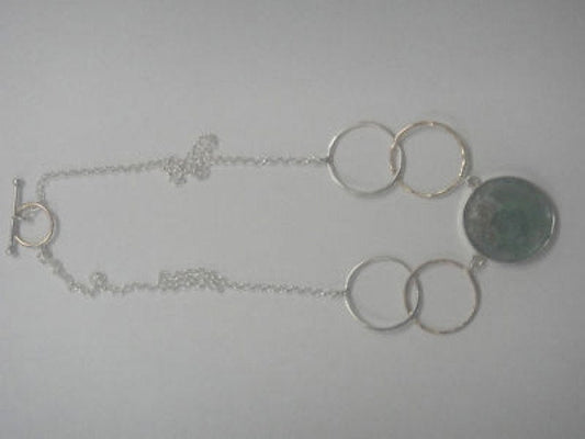 Ladies Ancient Roman Glass Necklace, 925 Sterling Silver Necklace,  Gold Filled, Unique Jewelry image 0