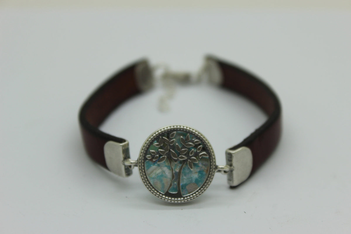 Beautiful Bracelet made Of Sterling Silver and set with amazing 2000 Year old Roman Glass image 1