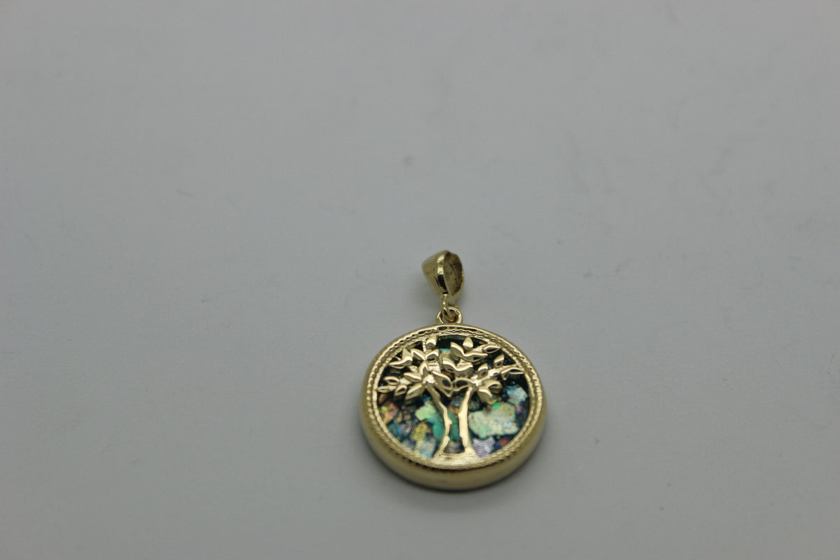 Great 14k gold Ancient Roman Glass Tree Of Life Pendant-Unique Jewelry image 0