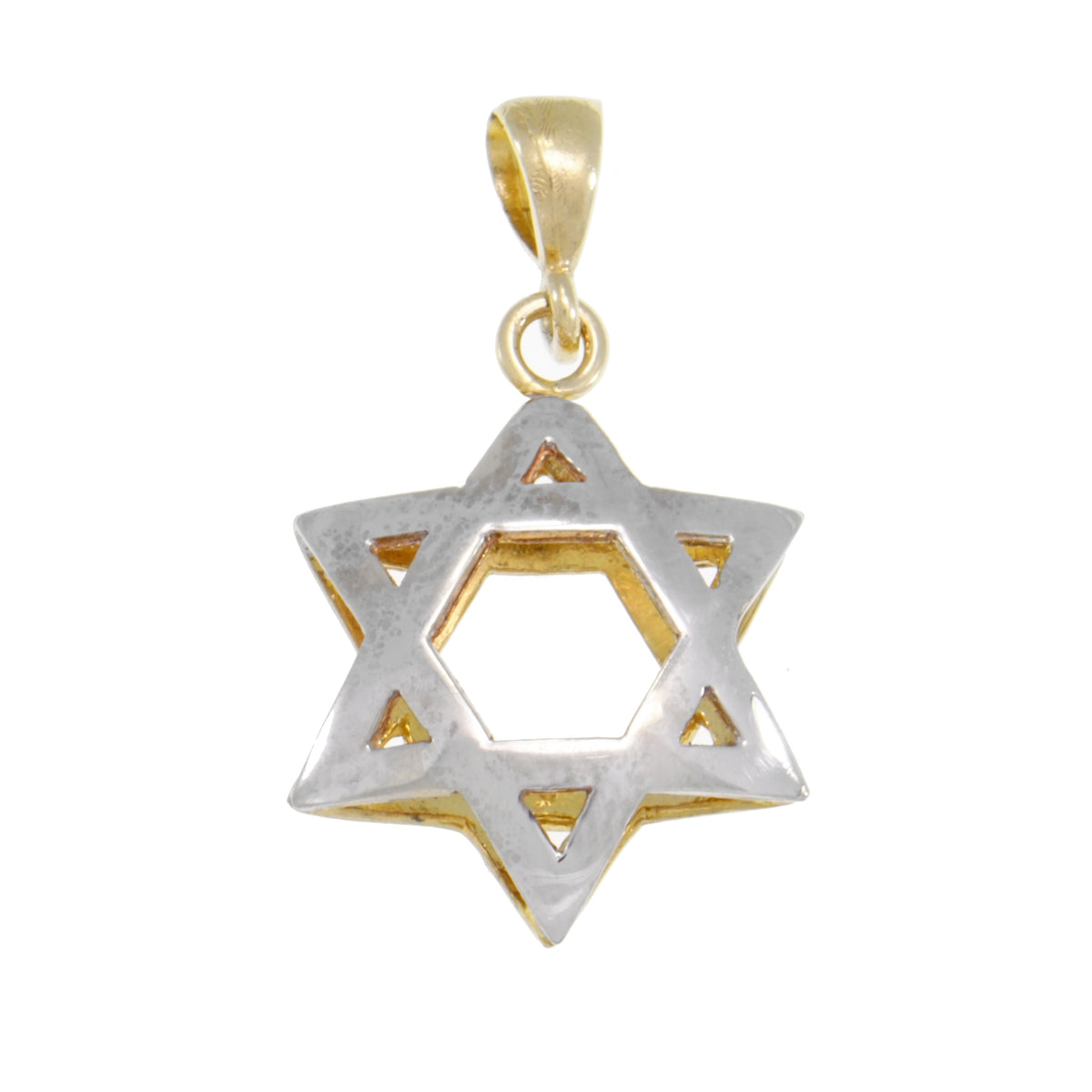 Beautiful 14K Yellow Gold pendant, White Gold Pendant, David Star Pendant, Judaica, Magen David image 1