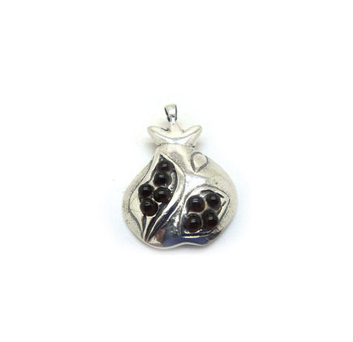 Unique 925 Sterling Silver Pendant, Garnet Pendant, Gemstone Pendant, Pomegranate Fruit, Unique Jewelry image 0