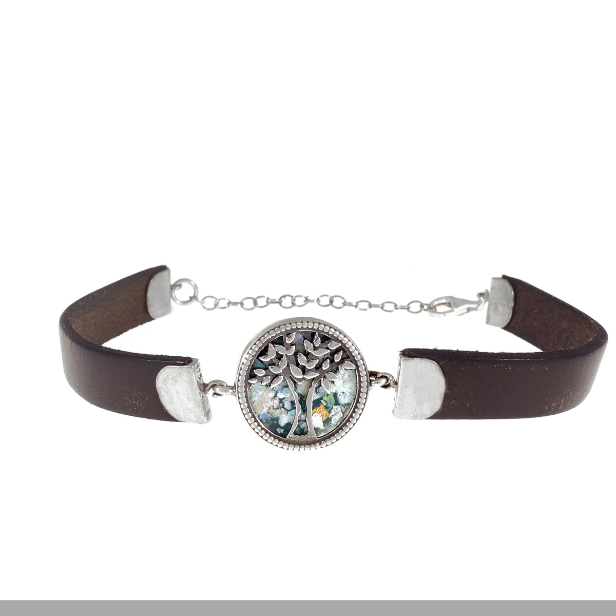 Beautiful Bracelet made Of Sterling Silver and set with amazing 2000 Year old Roman Glass image 0