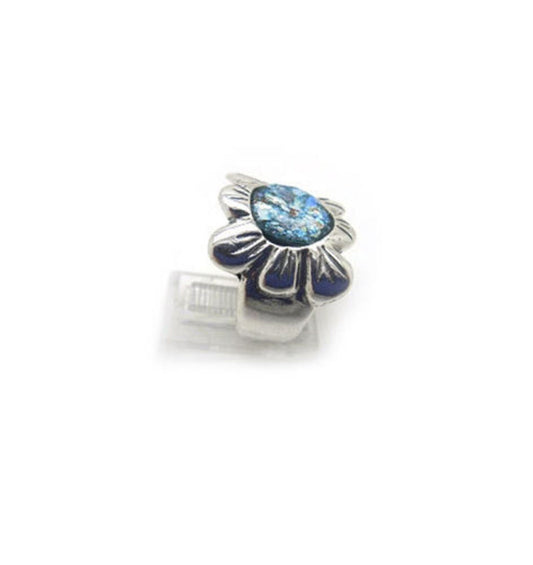 Charming Roman Glass Ring, 925 Sterling Silver Ring, Flower Ring, Unique Jewelry image 0