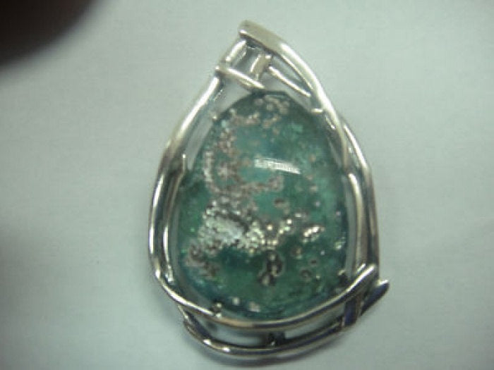 One Of A Kind Woman Pendant, 925 Sterling Silver Pendant, Antique Roman Glass Pendant Unique Jewelry image 1