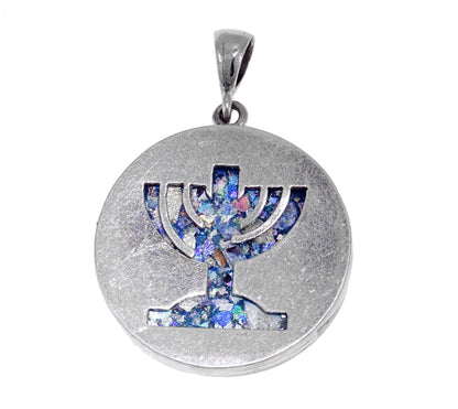 Great 925 Sterling Silver Ancient Roman Glass Pendant menora-Unique Jewelry image 2