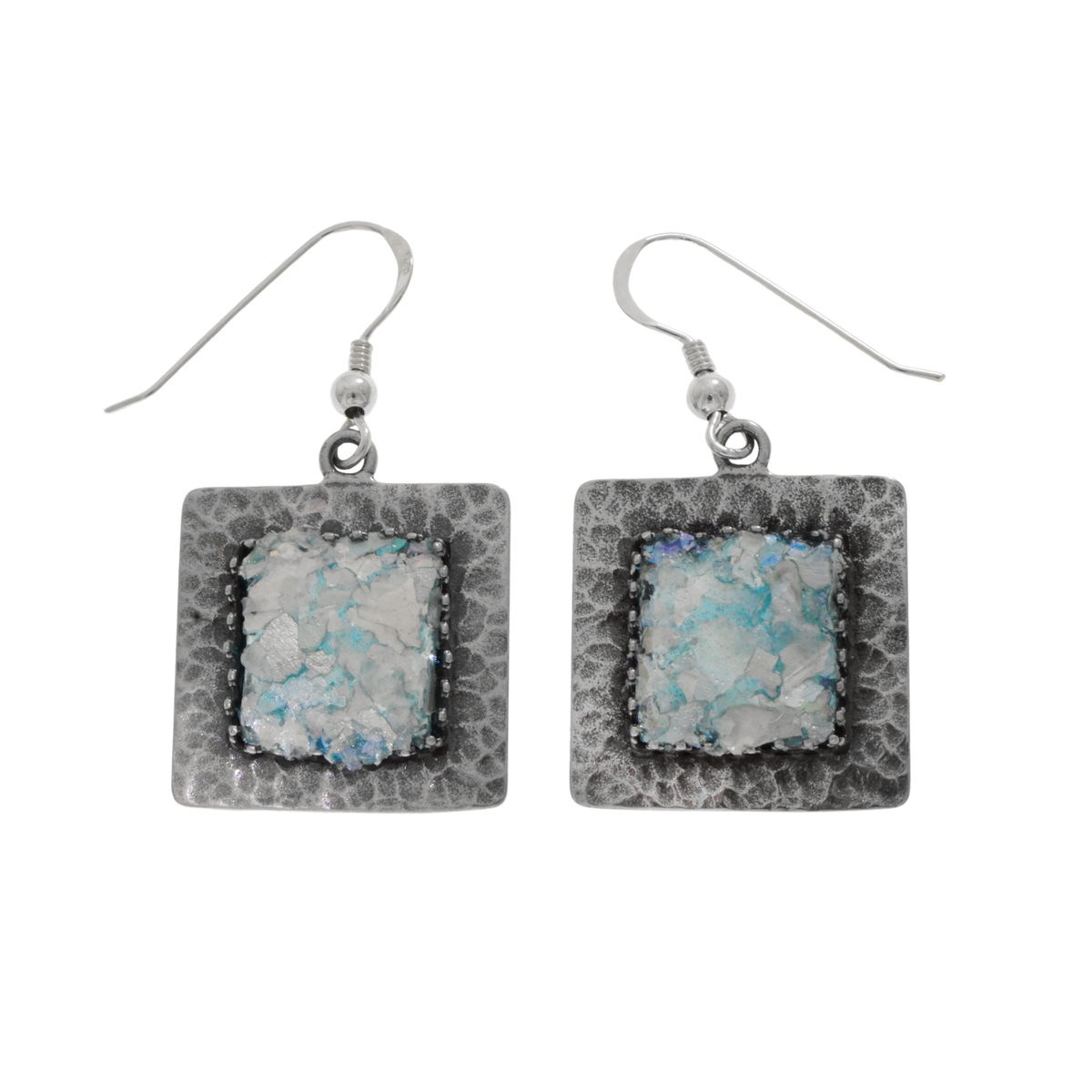 Dangle Earrings, Woman Earrings, 925 Sterling Silver Earrings, Ancient Roman Glass Earrings, Roman Glass Jewelry image 0