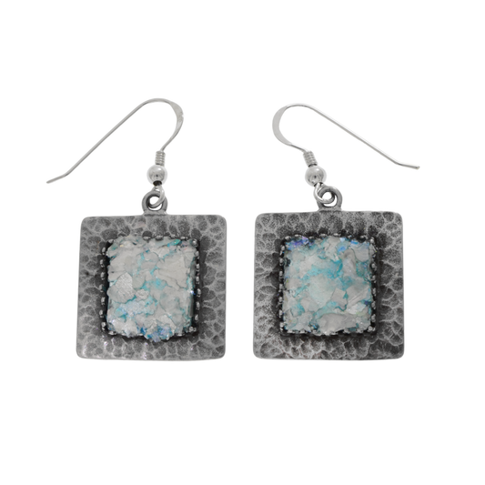 Dangle Earrings, Woman Earrings, 925 Sterling Silver Earrings, Ancient Roman Glass Earrings, Roman Glass Jewelry image 0