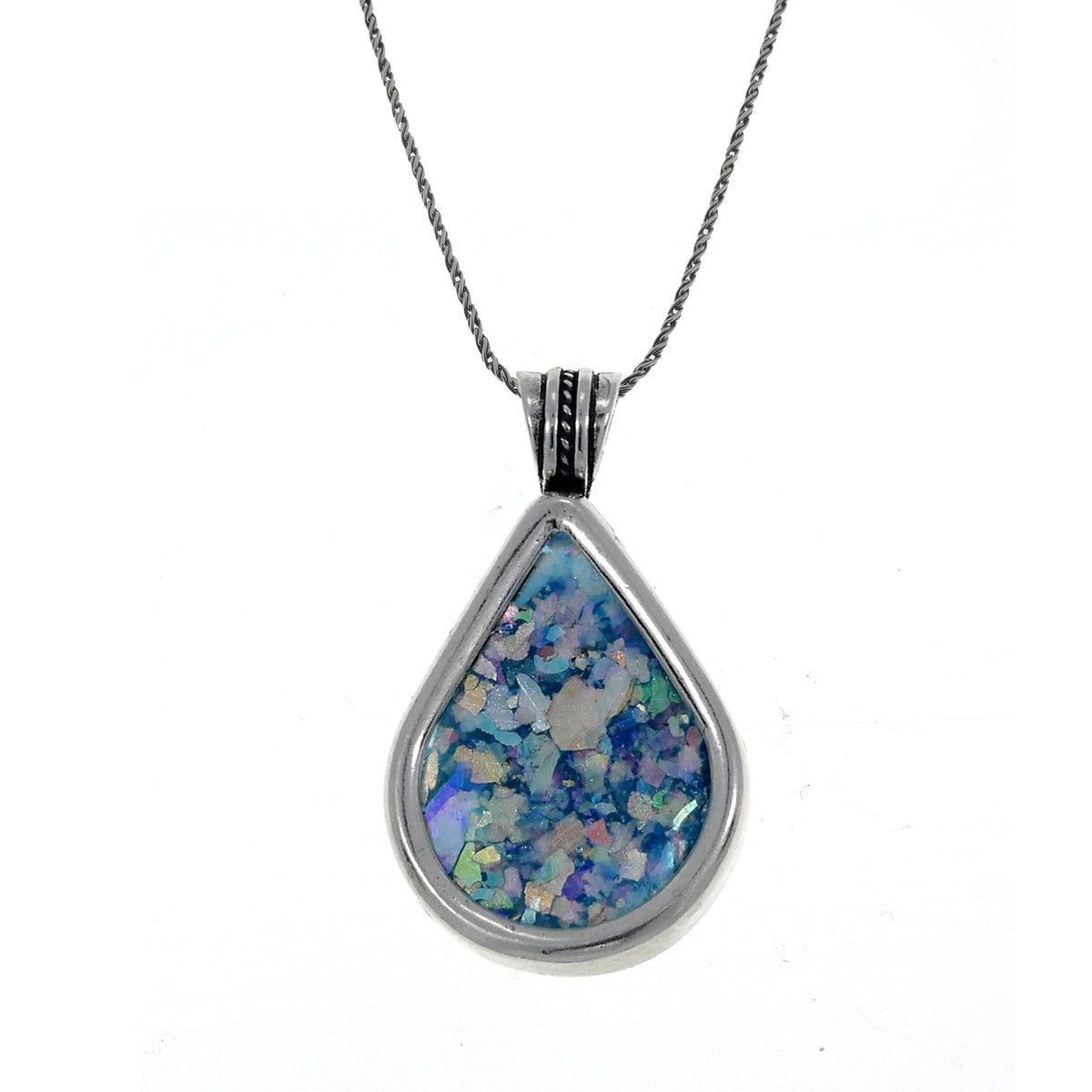 Beautiful Drop pendant, Ancient Roman Glass Pendant, 925 Sterling Silver Pendant, Roman Glass Jewelry, OOAK image 0