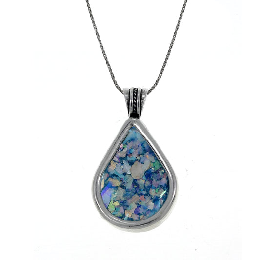 Beautiful Drop pendant, Ancient Roman Glass Pendant, 925 Sterling Silver Pendant, Roman Glass Jewelry, OOAK image 0
