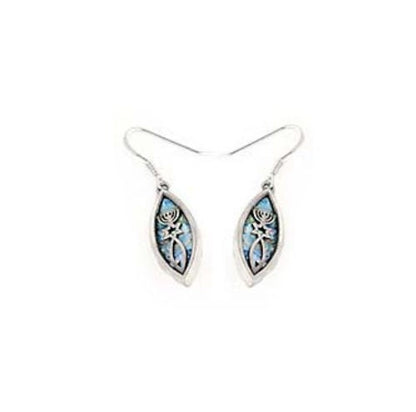 925 Sterling Silver Earrings, Ancient Roman Glass Earrings, Fish David Star And Menorah, Unique Jewelry, Judaica grafted-in image 1
