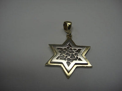 Star of David Pendant, 14K Yellow Gold Pendant, Judaica Magen David image 1