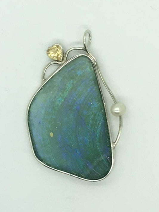 Interesting 925 sterling silver pendant Antique Roman Glass pendant One of A kind Unique jewelry image 0