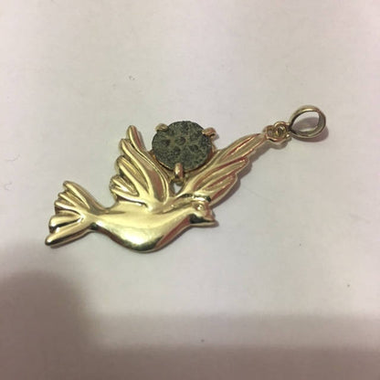 Widow's Mite Coin Pendant, 14K Yellow Gold Pendant, Unique Jewelry, Original Design, Anciet Coin Jewelry image 0