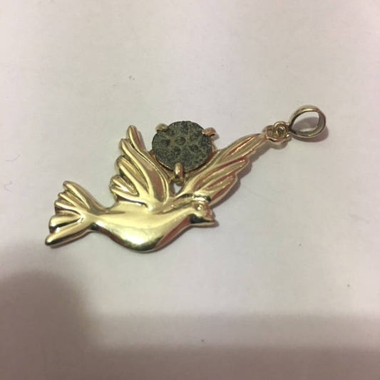 Widow's Mite Coin Pendant, 14K Yellow Gold Pendant, Unique Jewelry, Original Design, Anciet Coin Jewelry image 0