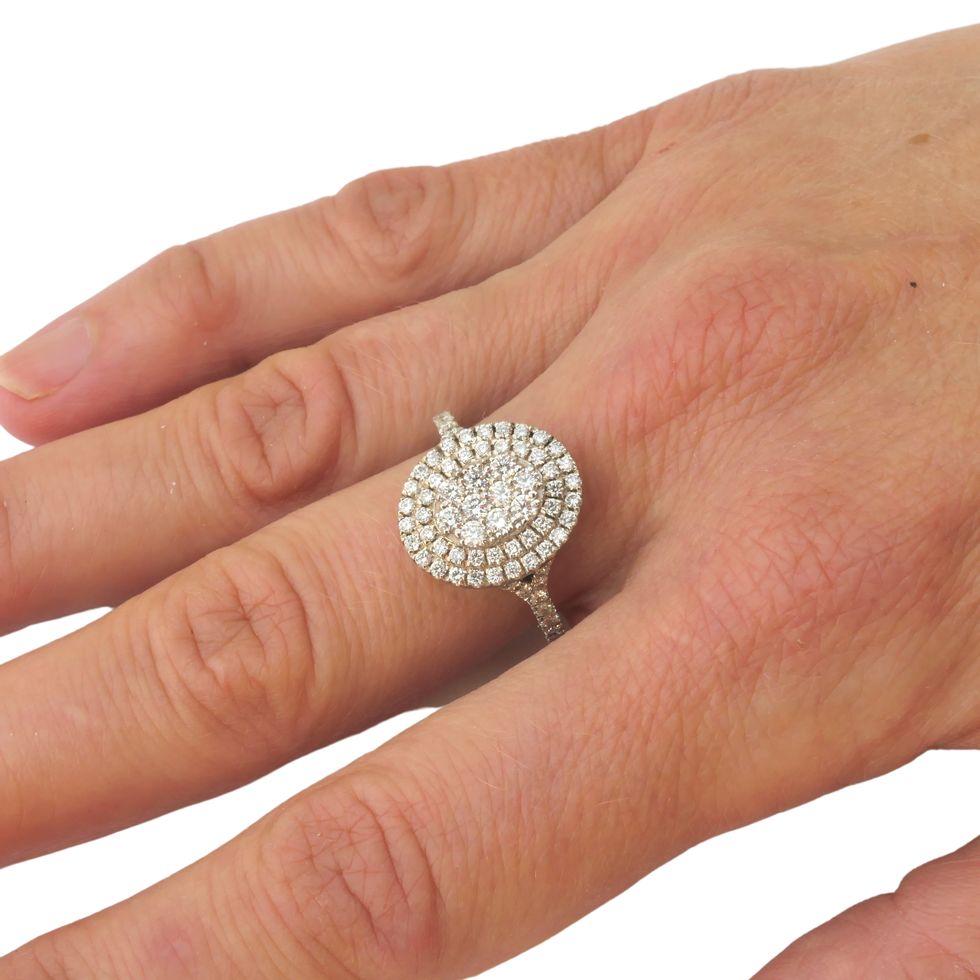 14K Solid White Gold Engagement Ring Natural Diamond 1.00 Carat image 2