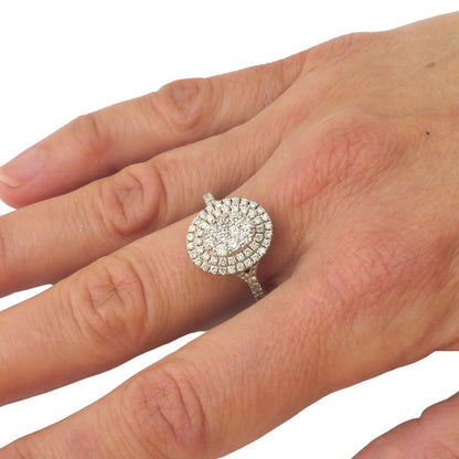 14K Solid White Gold Engagement Ring Natural Diamond 1.00 Carat image 2