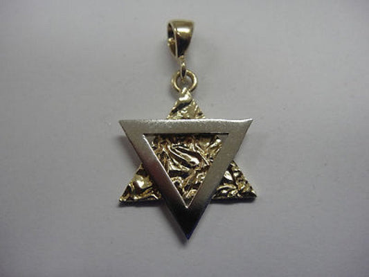 Exclusive Relief David Star Pendant, 14K Yellow Gold Pendant, 14K Gold Pendant Judaica Magen David image 0