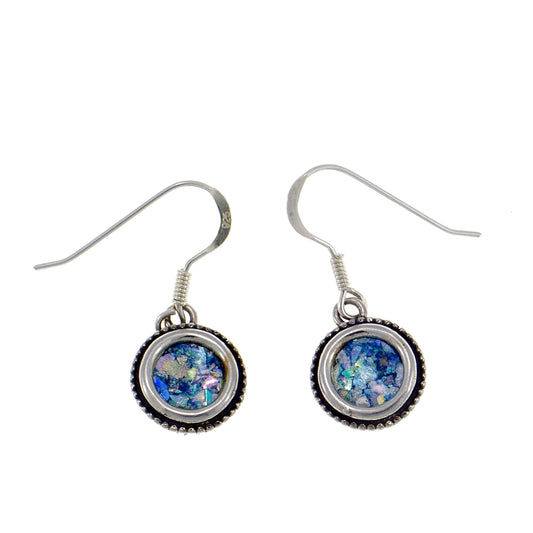 Roman Glass Earrings, Dangle 925 Sterling Silver Earrings, Ancient Roman Glass image 0