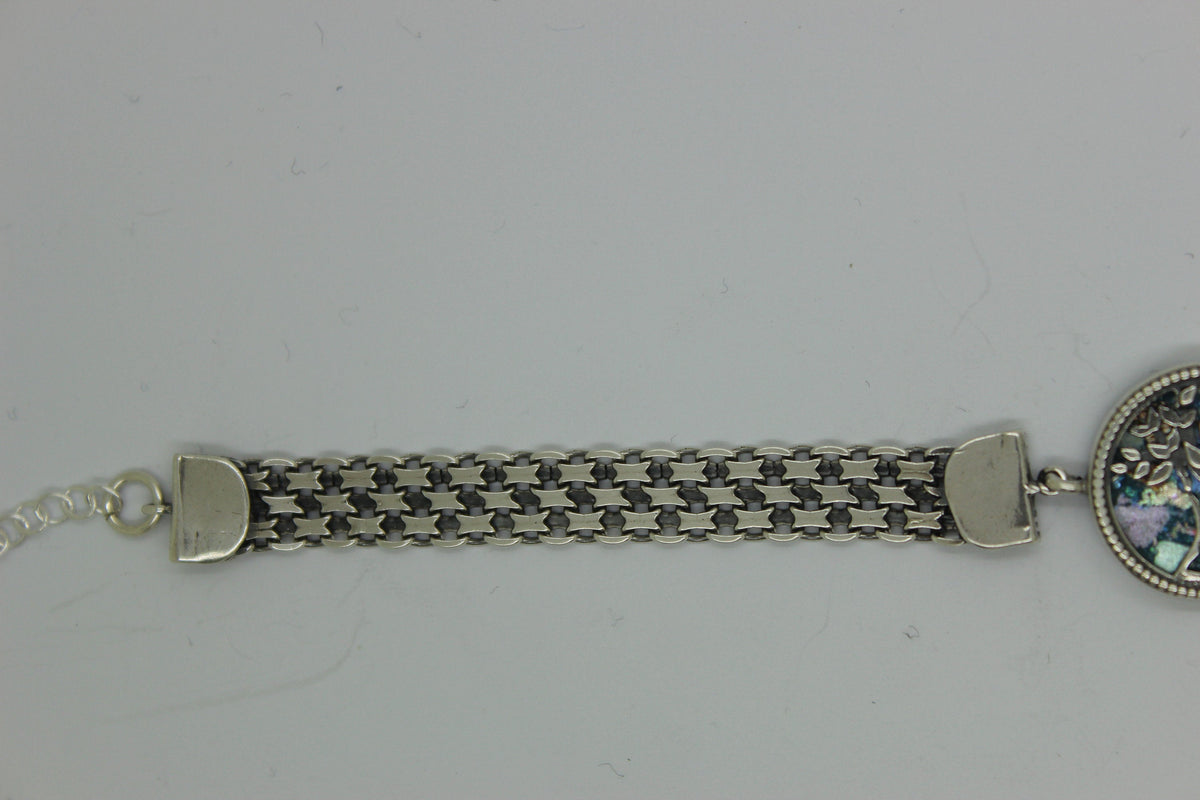 Beautiful 925 Sterling Silver Bracelet, Ancient Roman Glass Bracelet, Unique Jewelry image 3