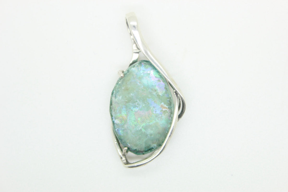 Unusual Woman Pendant, 925 Sterling Silver Paendant, Antique Roman Glass Pendant, Unique Jewelry OOAK image 0