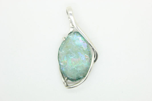 Unusual Woman Pendant, 925 Sterling Silver Paendant, Antique Roman Glass Pendant, Unique Jewelry OOAK image 0