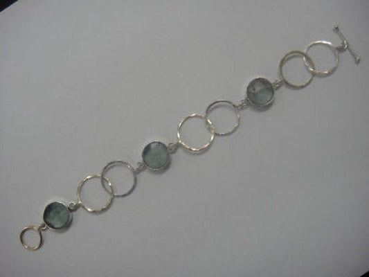 Nice 925 Sterling Silver Bracelet, Filled Gold Bracelet, Ancient Roman Glass Bracelet, Roman Glass Jewelry image 0